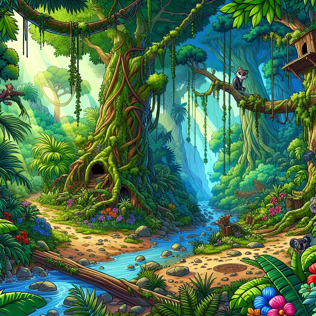 Cartoon Jungle Scene Generator